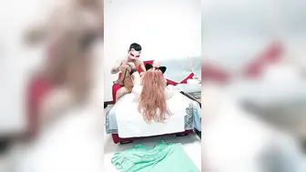 一头红发好看御姐【1】3小时不间断操逼，吊带网袜开档内裤，各种姿势高潮狂喷，无毛粉穴白浆四溅